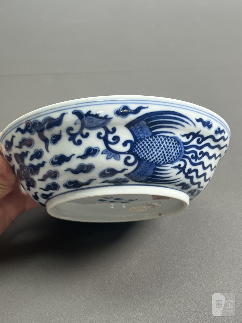 清光绪 青花对头凤纹盖碗 - 图6